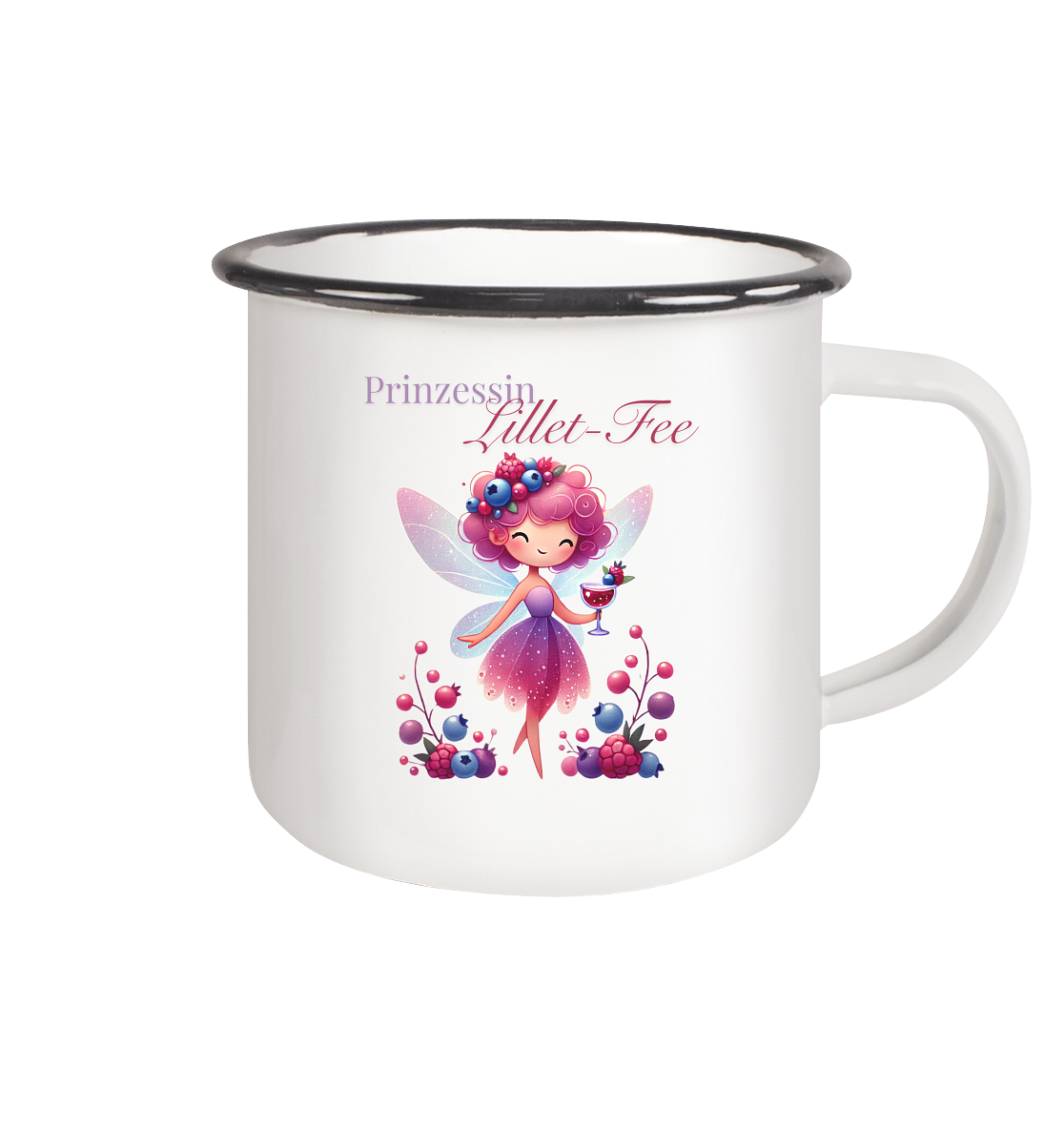 Prinzessin Lillet-Fee - Emaille Tasse (Black)