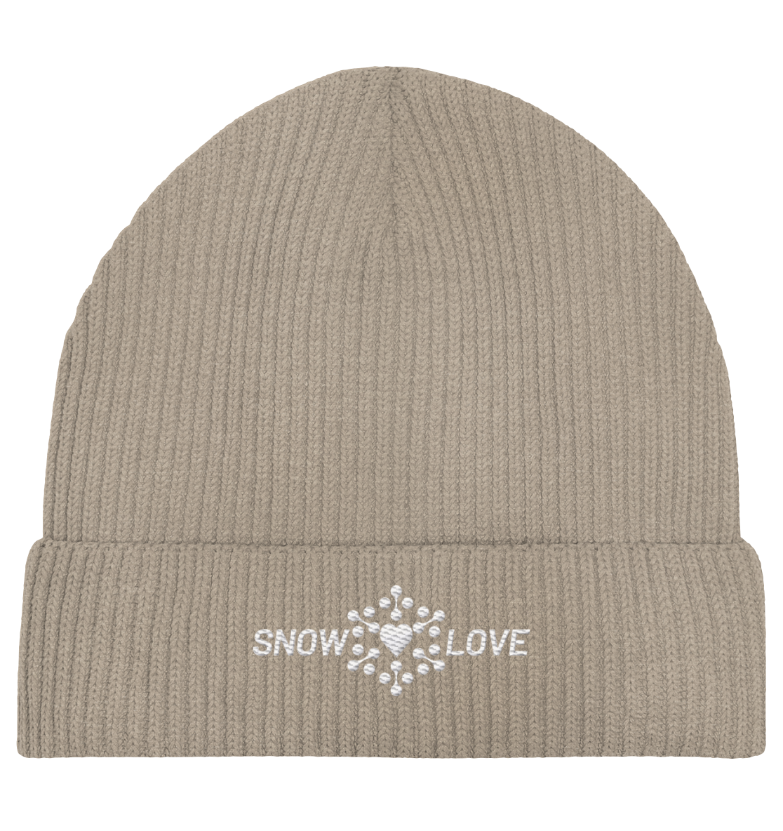 Snowlove - bestickt - Organic Fisherman Beanie