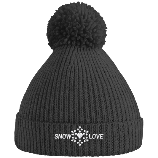 Snowlove - bestickt - Pom Pom Beanie