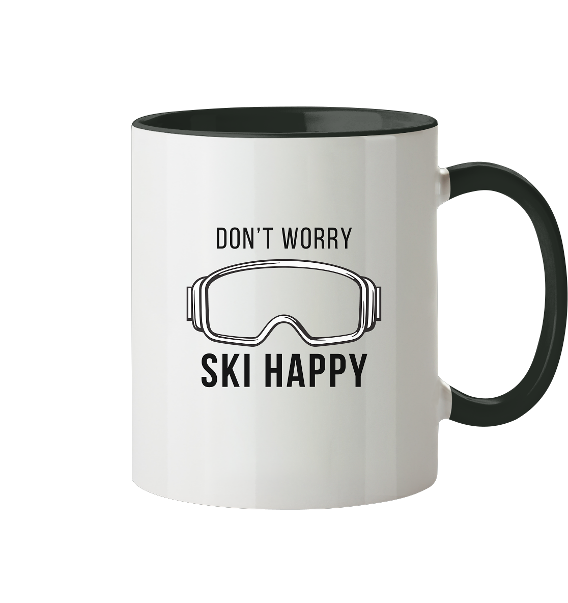 Don't worry SKI happy - Tasse zweifarbig
