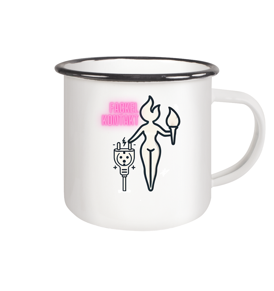 Fackelkontakt - Emaille Tasse (Black)