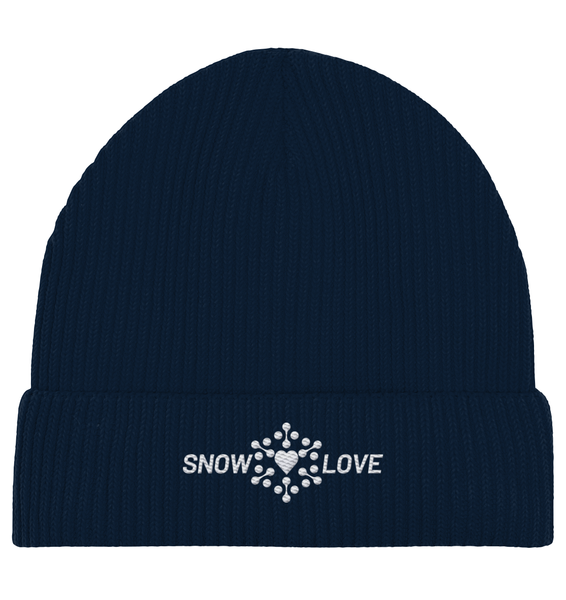Snowlove - bestickt - Organic Fisherman Beanie