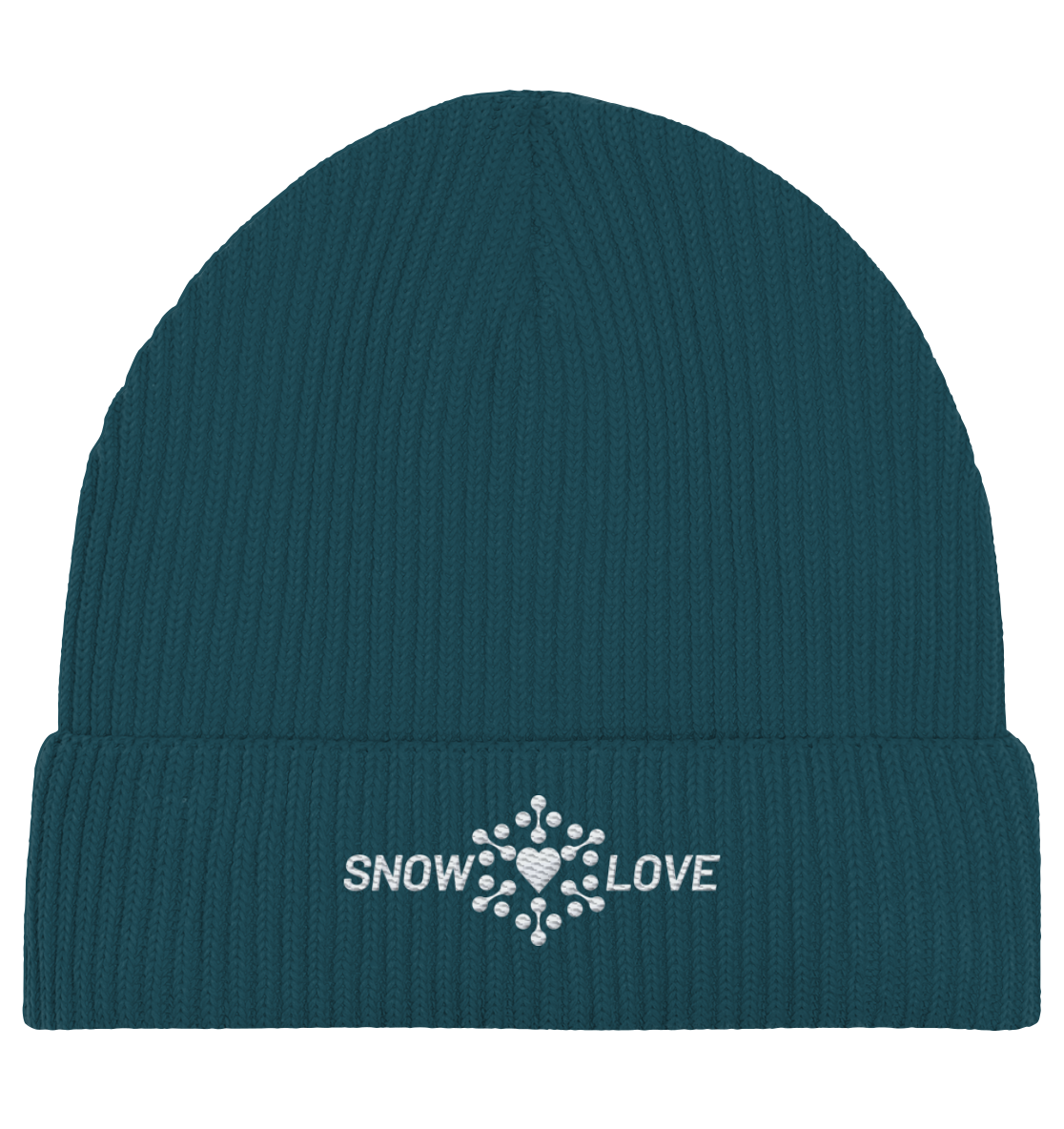 Snowlove - bestickt - Organic Fisherman Beanie