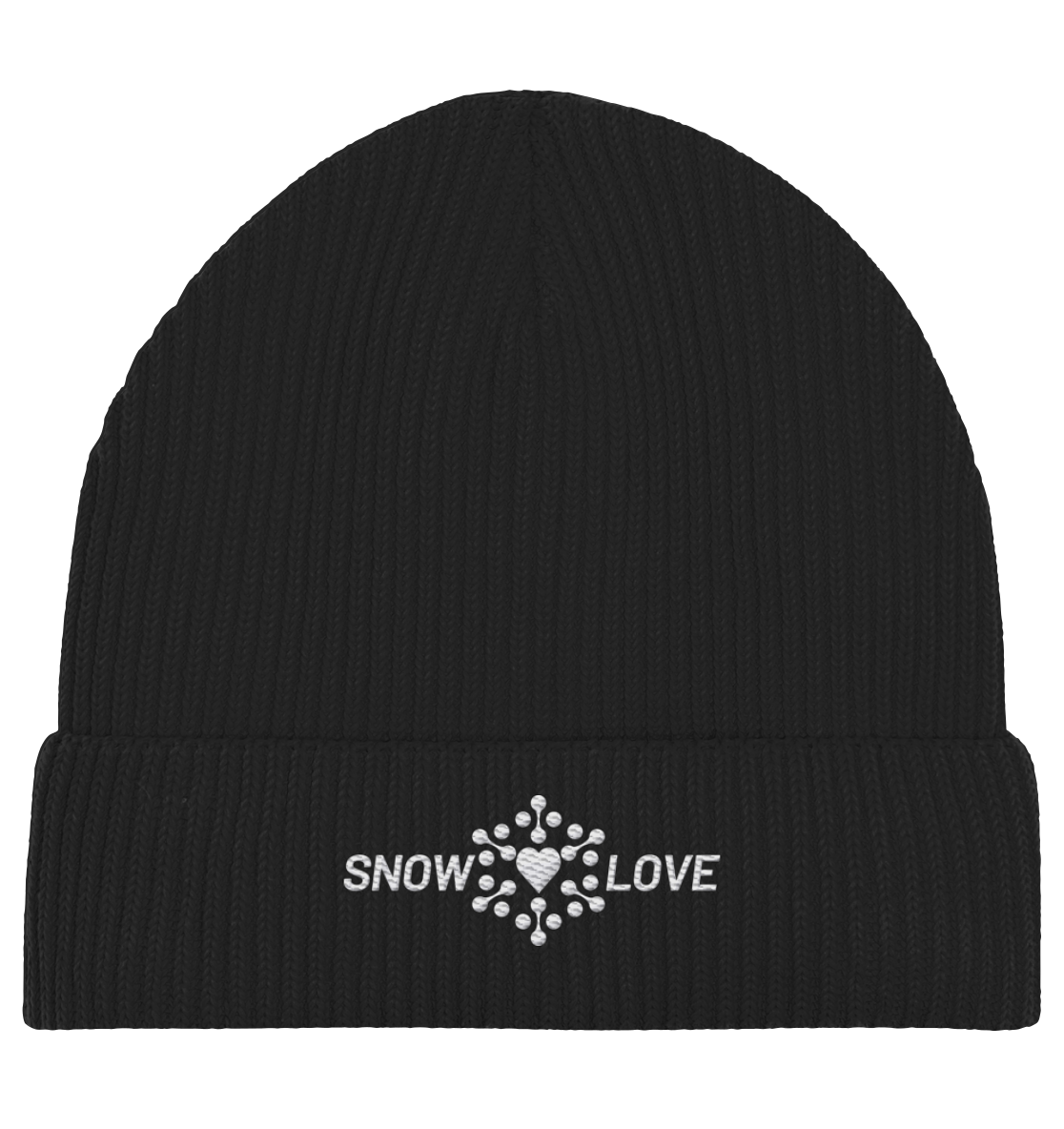 Snowlove - bestickt - Organic Fisherman Beanie