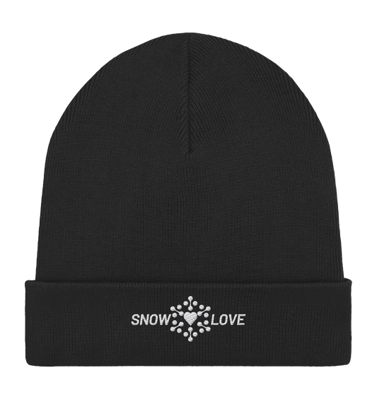 Snowlove - bestickt - Organic Rib Beanie