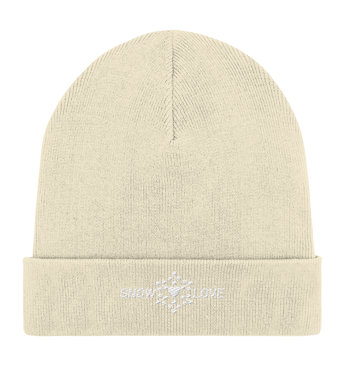 Snowlove - bestickt - Organic Rib Beanie