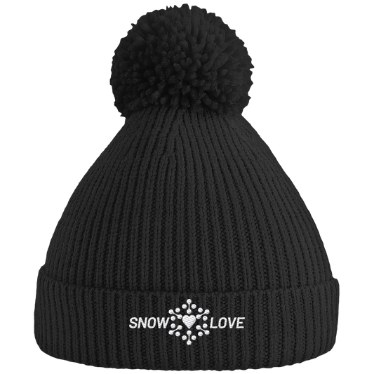 Snowlove - bestickt - Pom Pom Beanie