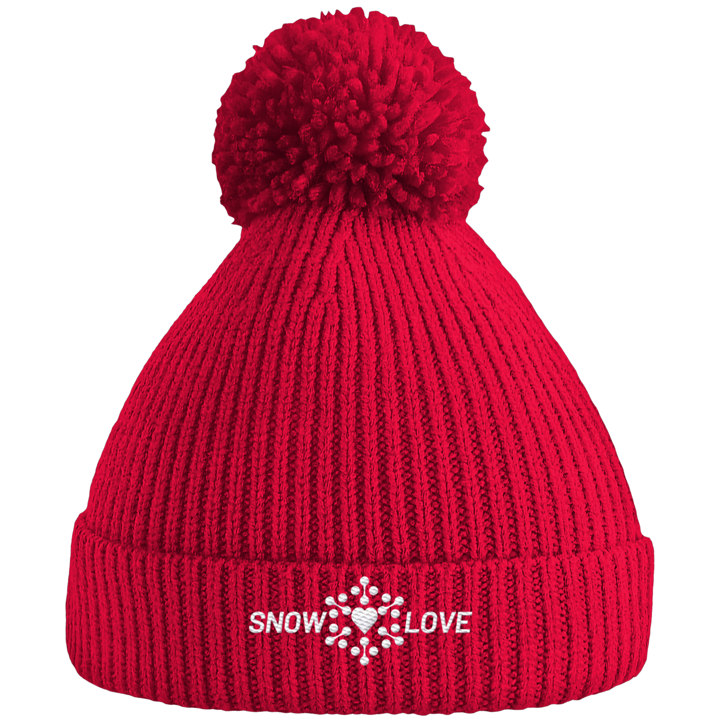 Snowlove - bestickt - Pom Pom Beanie